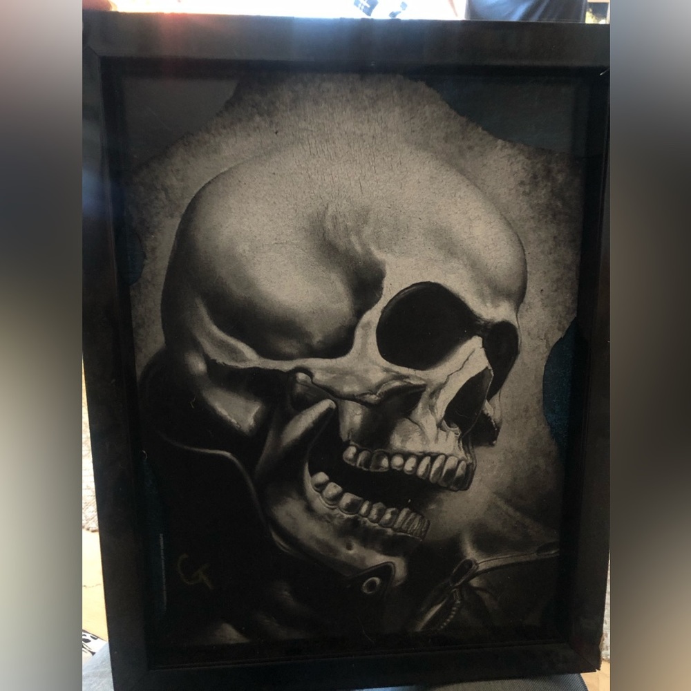 CDC Black and White Skull Art Print